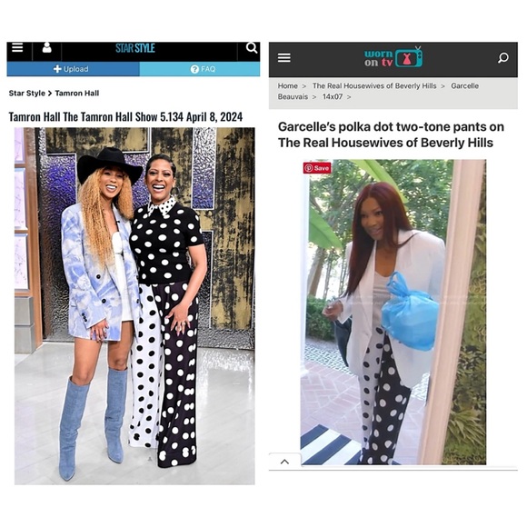 Alice + Olivia Tomasa Polka Dot Cuffed Black White Colorblock Pant - Picture 8 of 17